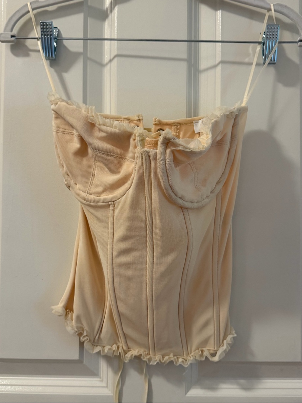 TIC TOC Cream Lace Up Corset Bustier Top S
